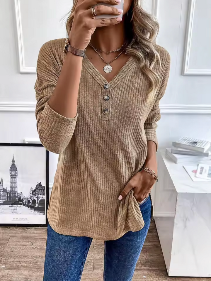 Mia | Ribbed Button-up Sweater