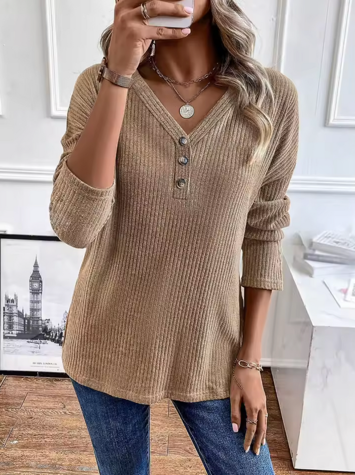 Mia | Ribbed Button-up Sweater