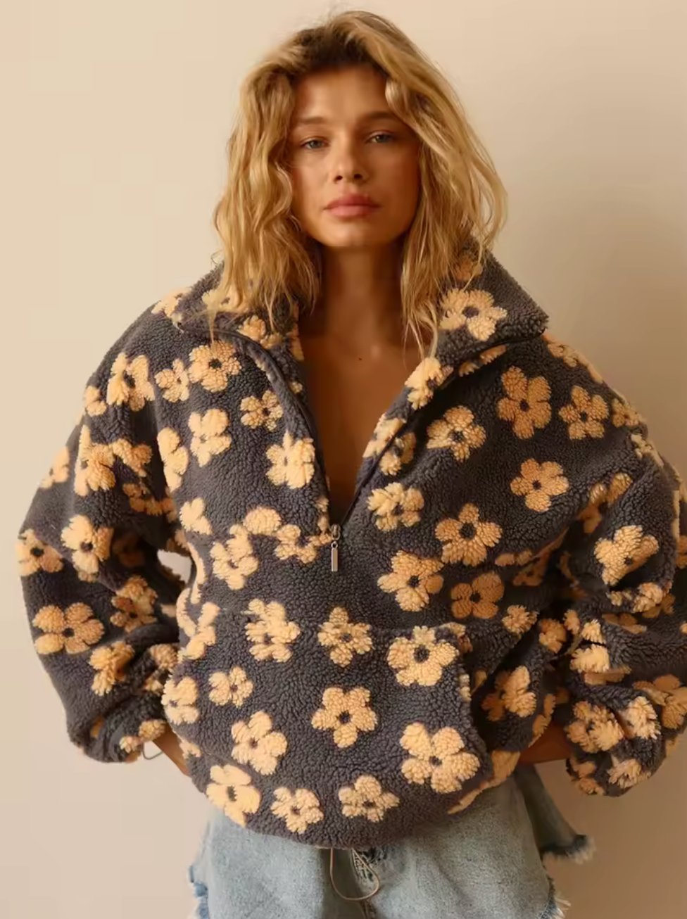 Ellie | Floral Sherpa Jacket