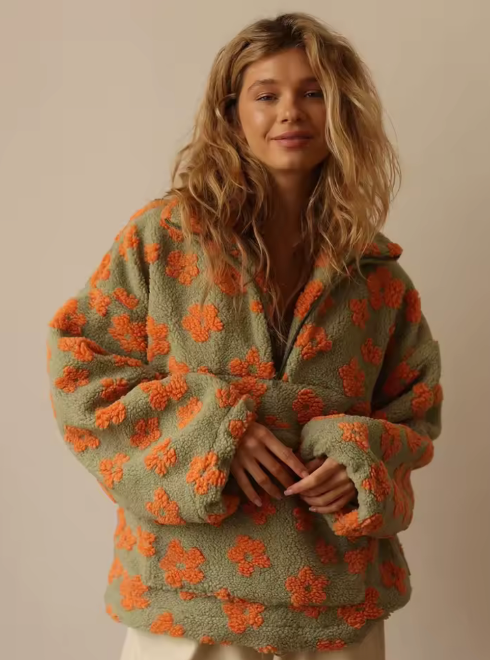 Ellie | Floral Sherpa Jacket