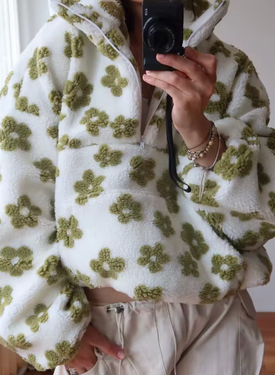 Ellie | Floral Sherpa Jacket