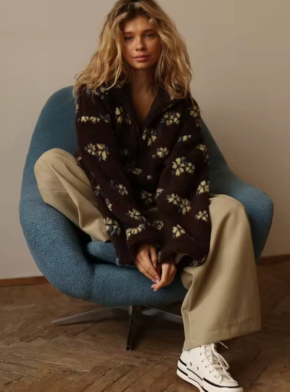 Ellie | Floral Sherpa Jacket