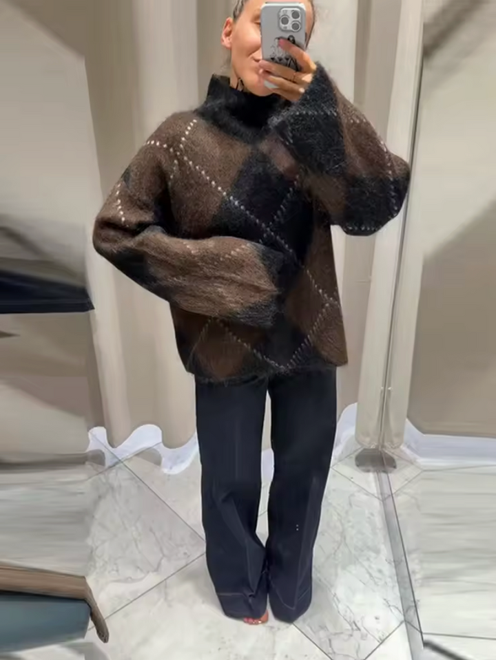 Madi | Fuzzy Mock Neck Sweater