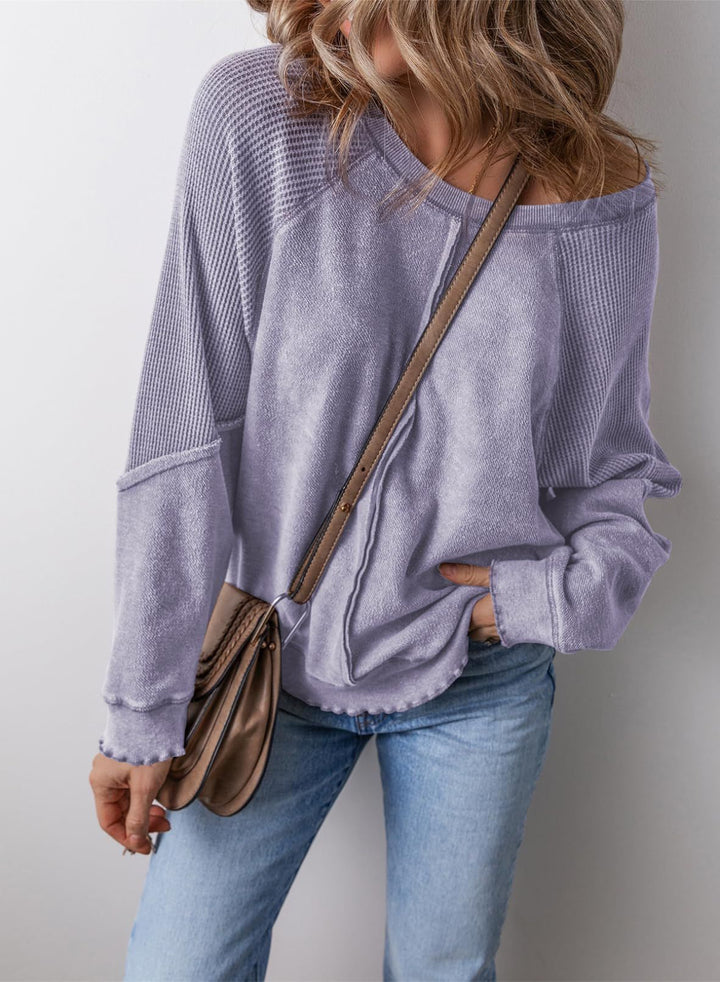 Mischa | Casual Crew Neck Long Sleeve Cardigan