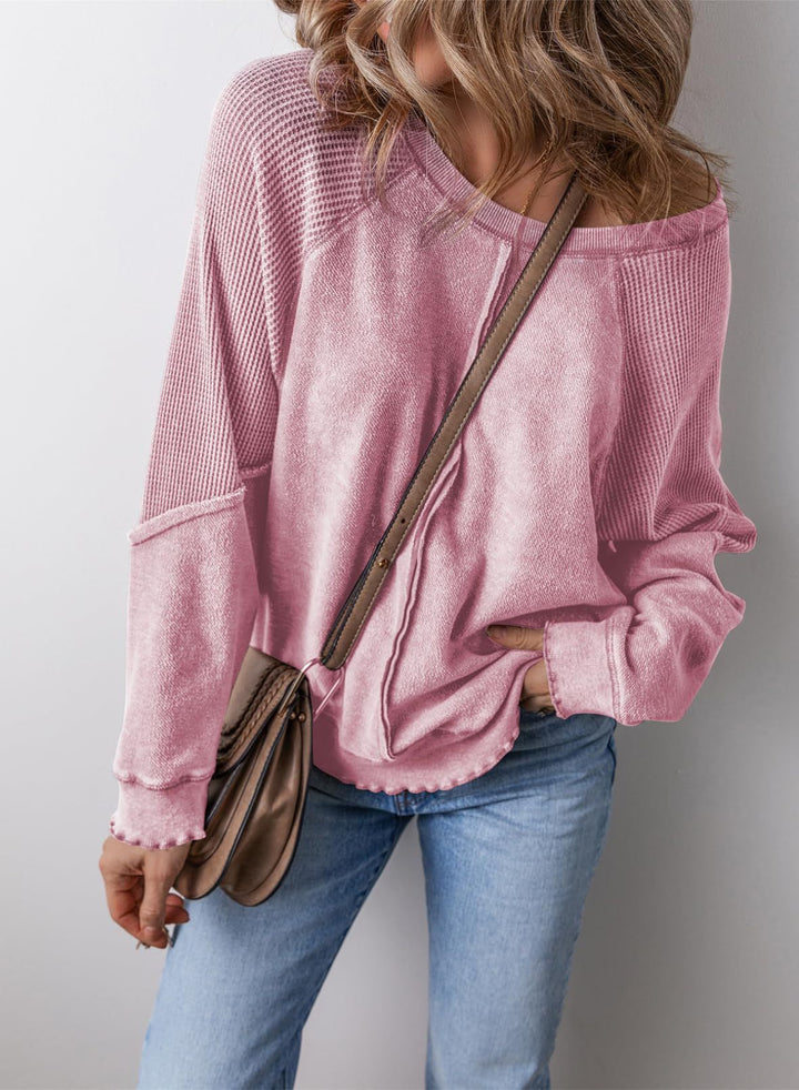 Mischa | Casual Crew Neck Long Sleeve Cardigan