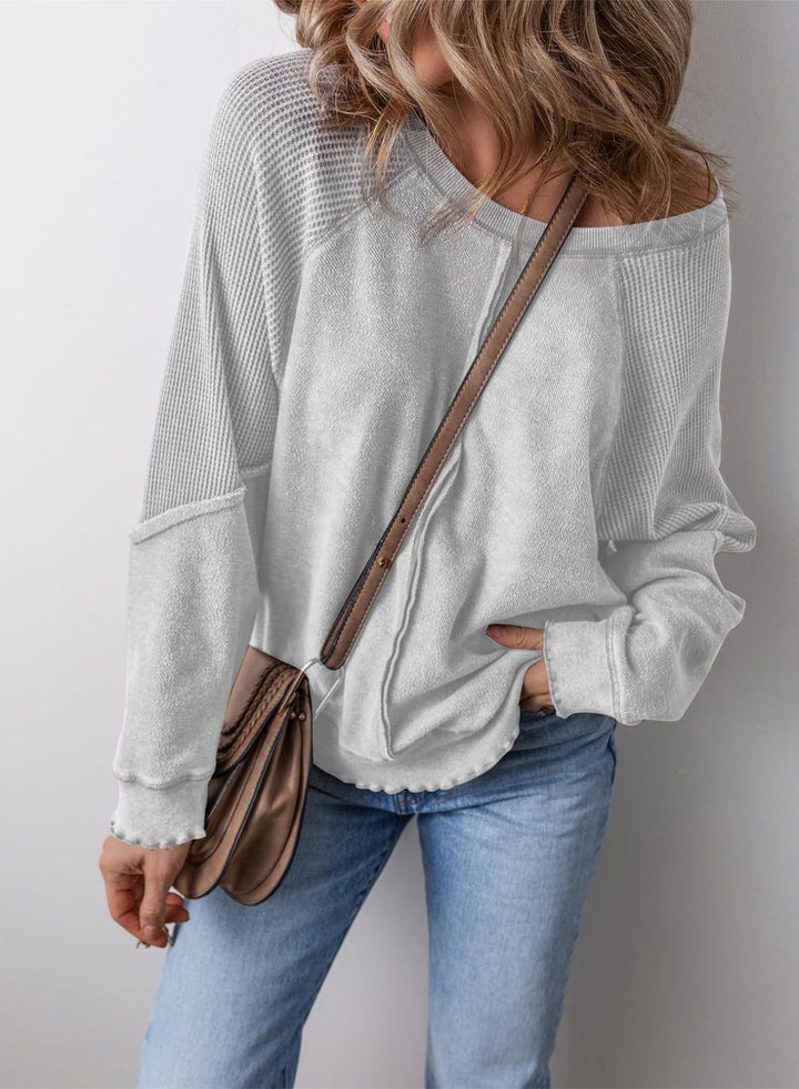 Mischa | Casual Crew Neck Long Sleeve Cardigan