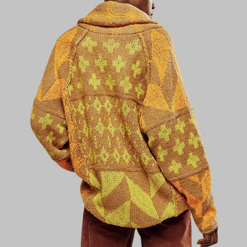 Meave | Vintage Button Down Collar Long Sleeve Oversized Cardigan