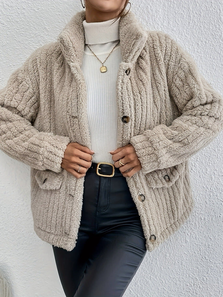 Ella | Ribbed Velvet Button Cardigan